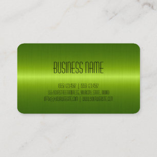 Cartão De Visita verde limão de aço inoxidável com aparência de