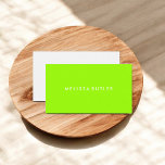 Cartão De Visita Verde limão profissional minimalista<br><div class="desc">Cartão profissional minimalista com cor vibrante e divertida de Verde limão.</div>