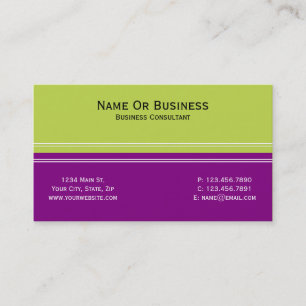Cartão De Visita Verde-maçã & roxo originais. Bloco elegante da c