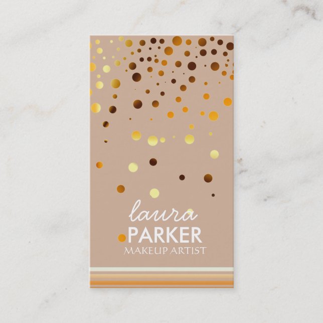 Cartão De Visita Verde moderno do maquilhador de Bokeh do brilho (Frente)