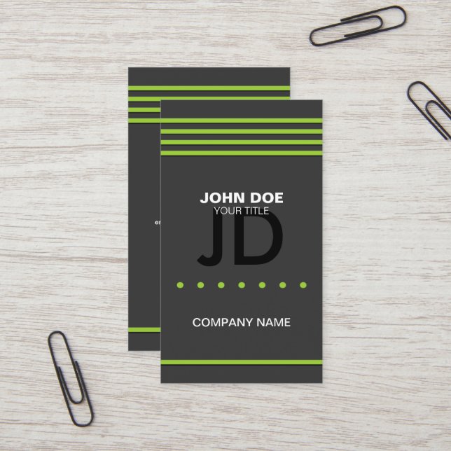 Cartão De Visita Verde moderno profissional (Frente/Verso In Situ)
