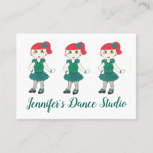 Cartão De Visita Verde-professor do Tap Dance School Studio