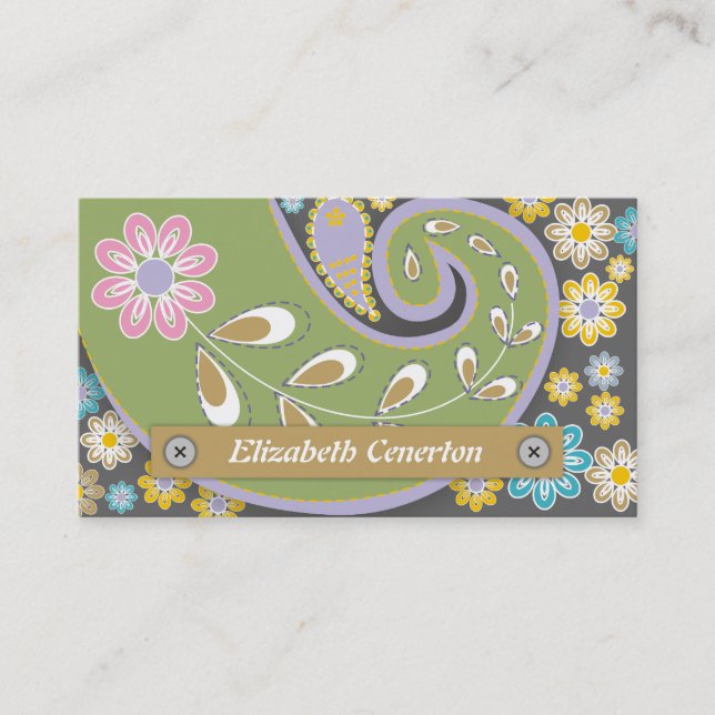 Cartão De Visita Verde retroativo, motif da cinza (Frente)