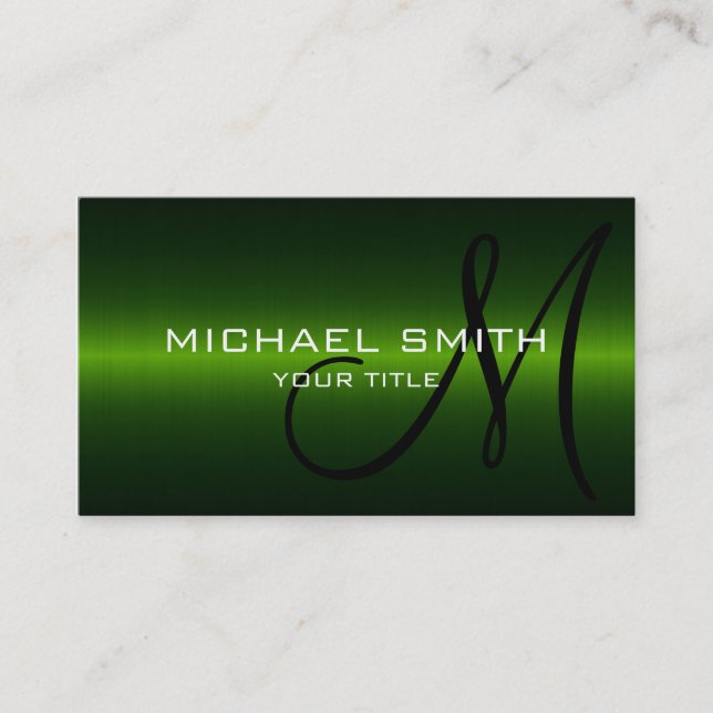 Cartão De Visita Verde sem consistência metálica (Frente)