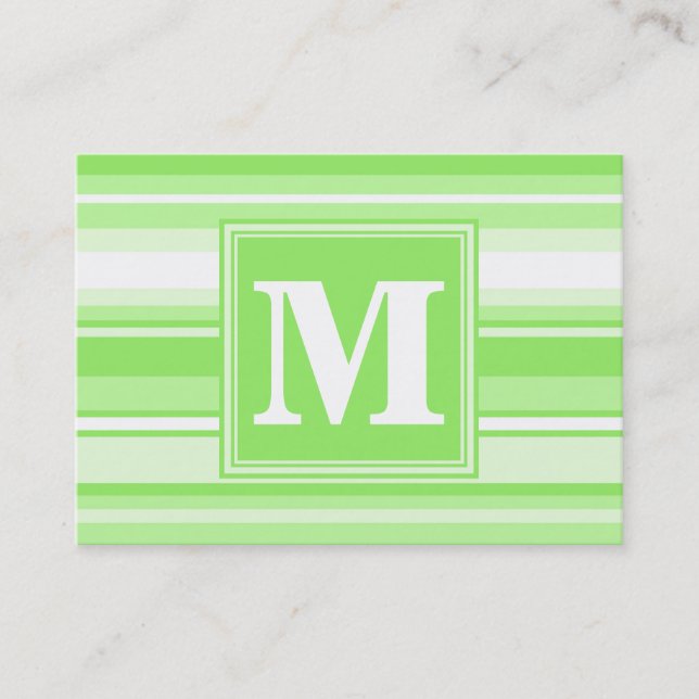 Cartão De Visita Verdes limões monogramas (Frente)