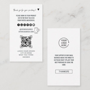 Cartão De Visita Verificação de código QR Analisar-nos Produto Ob