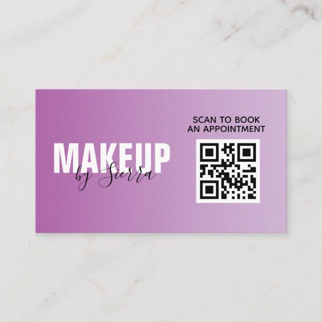 Cartão De Visita Verificação de Código QR de Beleza de Makeup para  (Frente)