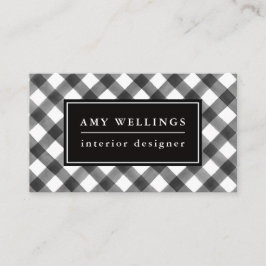 Cartão De Visita Verificação do búfalo preta & xadrez branca