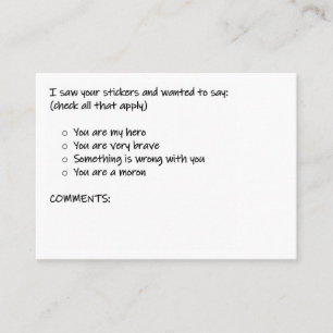 Cartão De Visita Verificar todas as opções aplicáveis