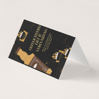 Cartão De Visita Verjaardagskaartje FeestelijkGoud