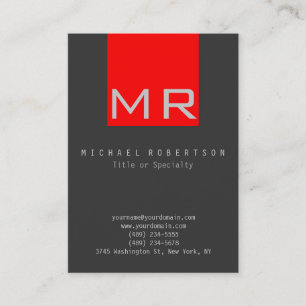 Cartão de visita Vermelha Na moda de Cinza de Tren