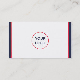 Cartão De Visita Vermelho Branco e Azul Personalizado Náutico