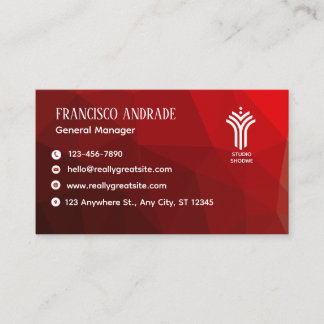Cartão De Visita Vermelho Branco Moderno