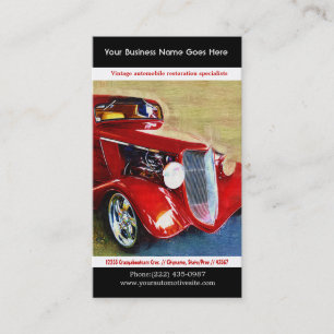 Cartão De Visita Vermelho brilhante foto restaurada do automóvel d
