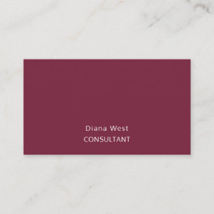 Cartão de Visita Vermelho Burgundy Moderno e Elega