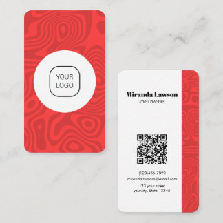Cartão De Visita Vermelho Carmesim Minimalista vertical