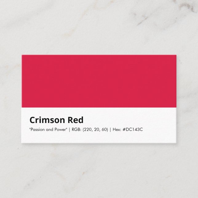 Cartão De Visita Vermelho Carmesim | "Paixão e Poder" (Frente)