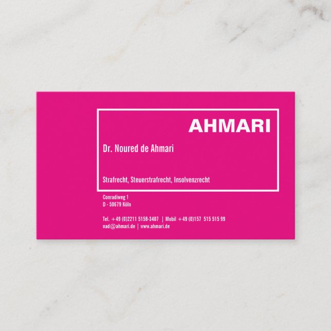 Cartão De Visita Vermelho claro moderno (Frente)