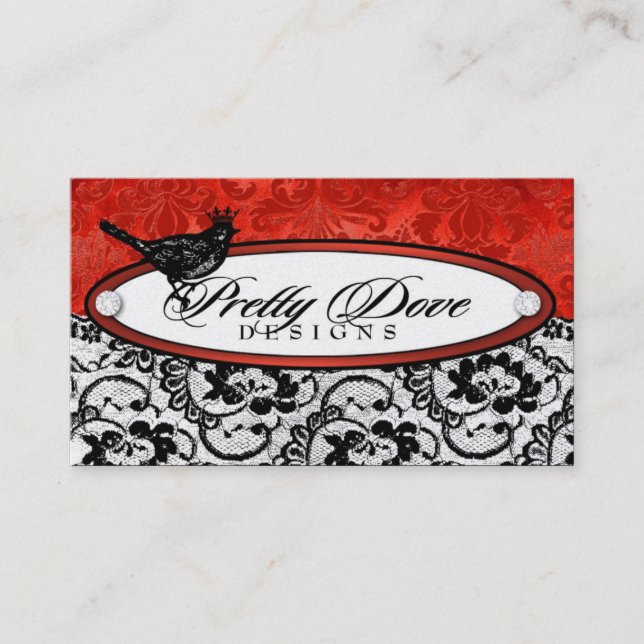 Cartão De Visita Vermelho de 311 Frenchie Budoir (Frente)