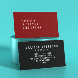 Cartão De Visita Vermelho de Crimson Moderno e Elegante profissiona
