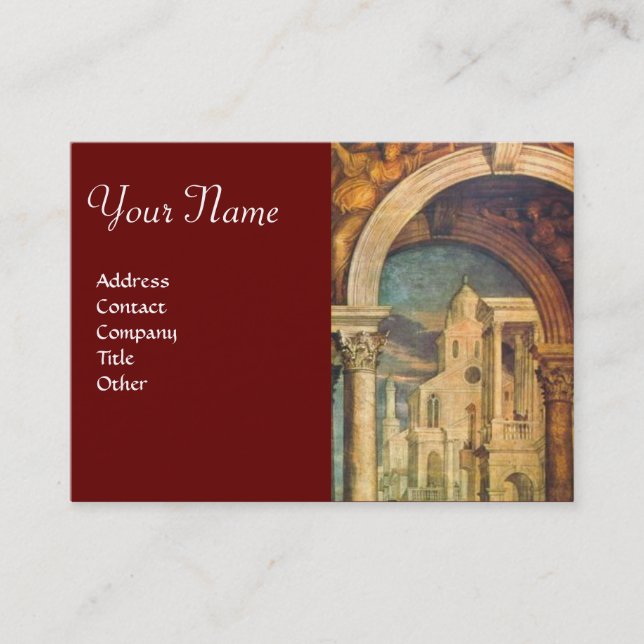 Cartão De Visita Vermelho do arquiteto da ARQUITETURA RENAISSANCE (Frente)