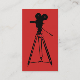 Cartão De Visita Vermelho do homem da câmera do filme
