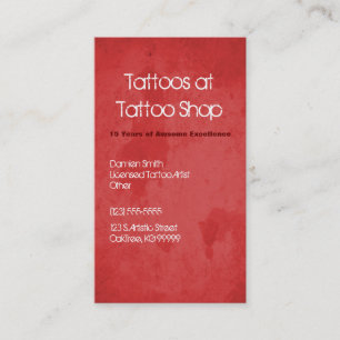 Cartão de visita vermelho do perfil do tatuagem d