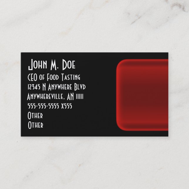 Cartão de visita vermelho do retângulo do gel (Frente)