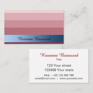 Cartão De Visita Vermelho do rosa do inclinação com texto azul do