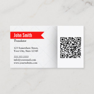Cartão de visita vermelho do tradutor de código