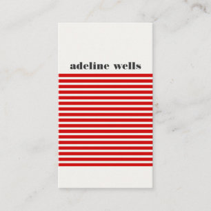 Cartão De Visita Vermelho e Branco Moderno, Vermelhos e Largos