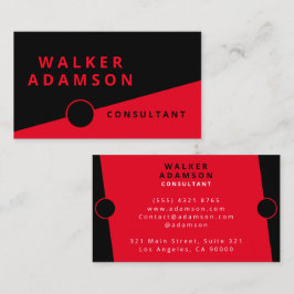 Cartão De Visita Vermelho e Preto Elegante Moderno