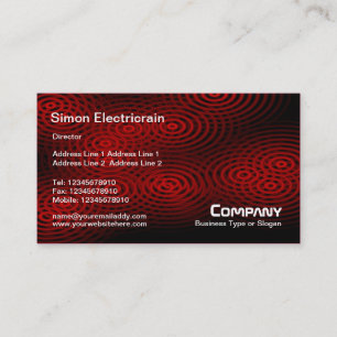 Cartão De Visita Vermelho elétrico da chuva (lisa) -