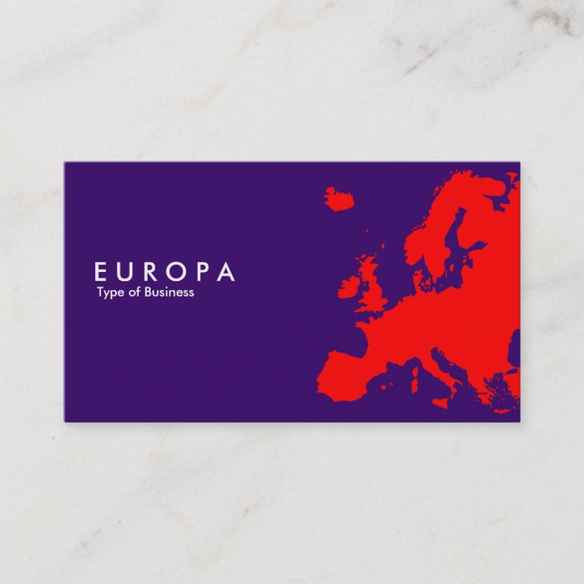 Cartão De Visita Vermelho EUROPA - Violeta Escuro (Frente)