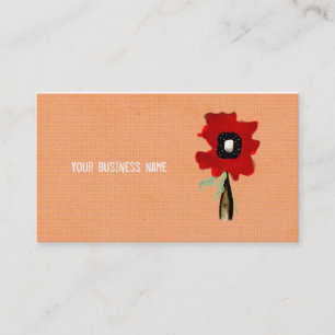 Cartão de visita vermelho laranja flor