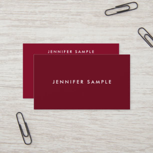 Cartão De Visita Vermelho Maroon Rico Elegante, Modelo moderno e pe
