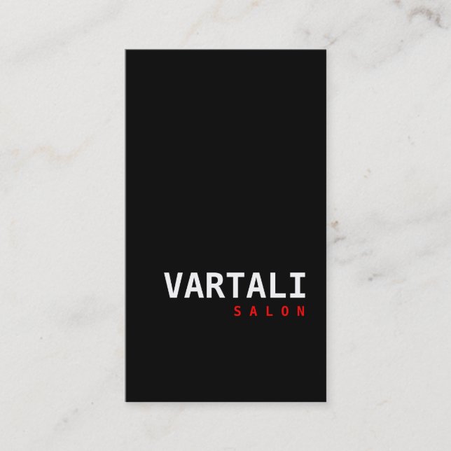 Cartão de visita vermelho preto moderno da loja (Frente)