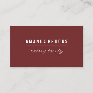 Cartão De Visita Vermelho Profundo Minimalista