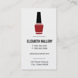 Cartão De Visita Verniz para as unhas minimalista