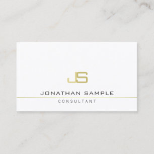 Cartão De Visita Versão Moderna do Consultor Elegante em Monograma