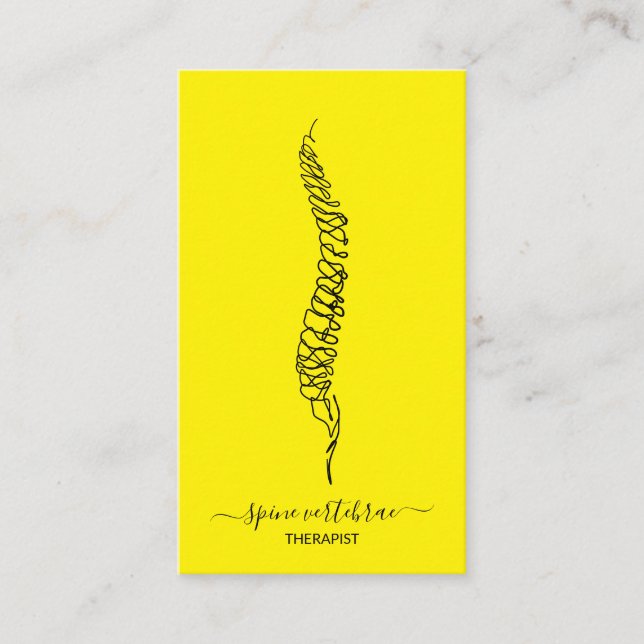 Cartão De Visita vértebras vertebrais ortopédicas amarelas (Frente)