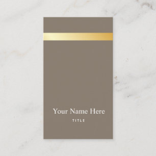 Cartão de visita vertical à moda listrado do ouro