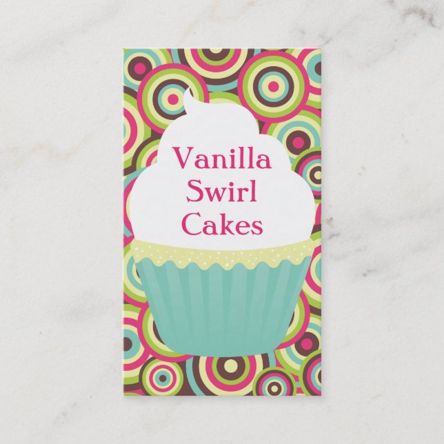 Cartão De Visita Vertical Bizcard do redemoinho da baunilha (Frente)