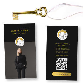 Cartão De Visita Vertical da Foto do Imobiliário Moderno Profission