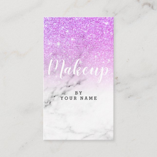 Cartão de visita vertical de mármore na moda de (Frente)