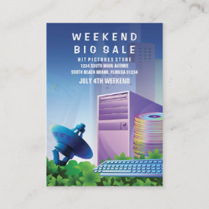 Cartão De Visita Vertical de mercado da venda da tecnologia da