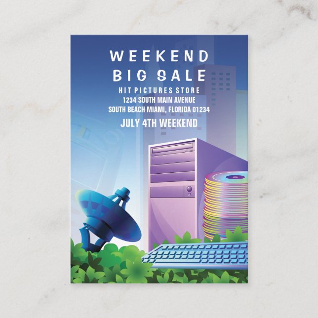 Cartão De Visita Vertical de mercado da venda da tecnologia da (Frente)