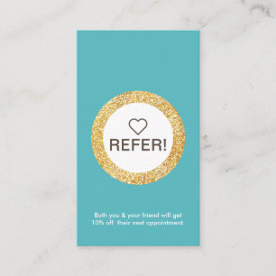 Cartão De Visita Vertical de Referência em Círculo Dourado Elegan
