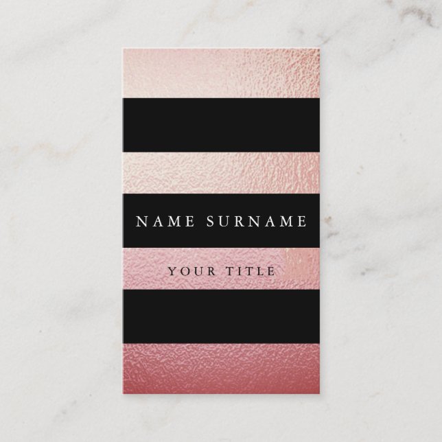 Cartão de visita vertical Dourado mínimo (Frente)