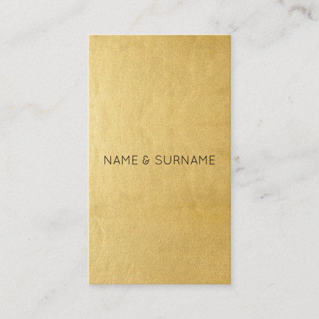 Cartão de visita vertical Dourado moderno (Frente)